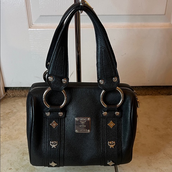 3129 MCM Black Satchel MINI boston - Picture 1 of 8